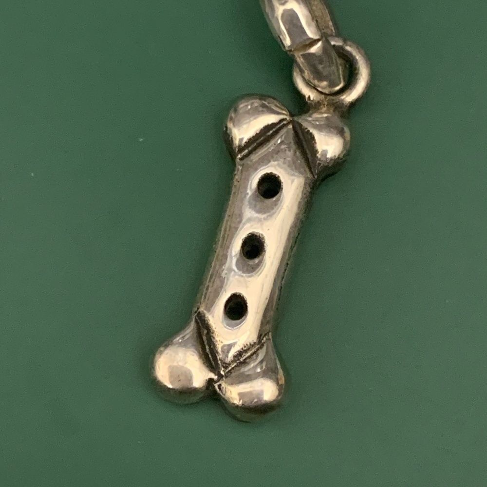.925 Dog Bone Sterling Silver Jewelry Charm #dog #fine arf